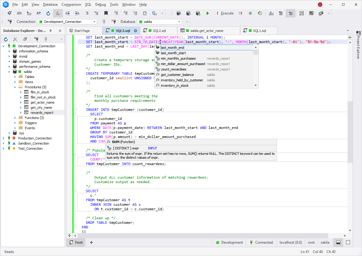 dbForge Studio for MySQL - Intelligent SQL Coding