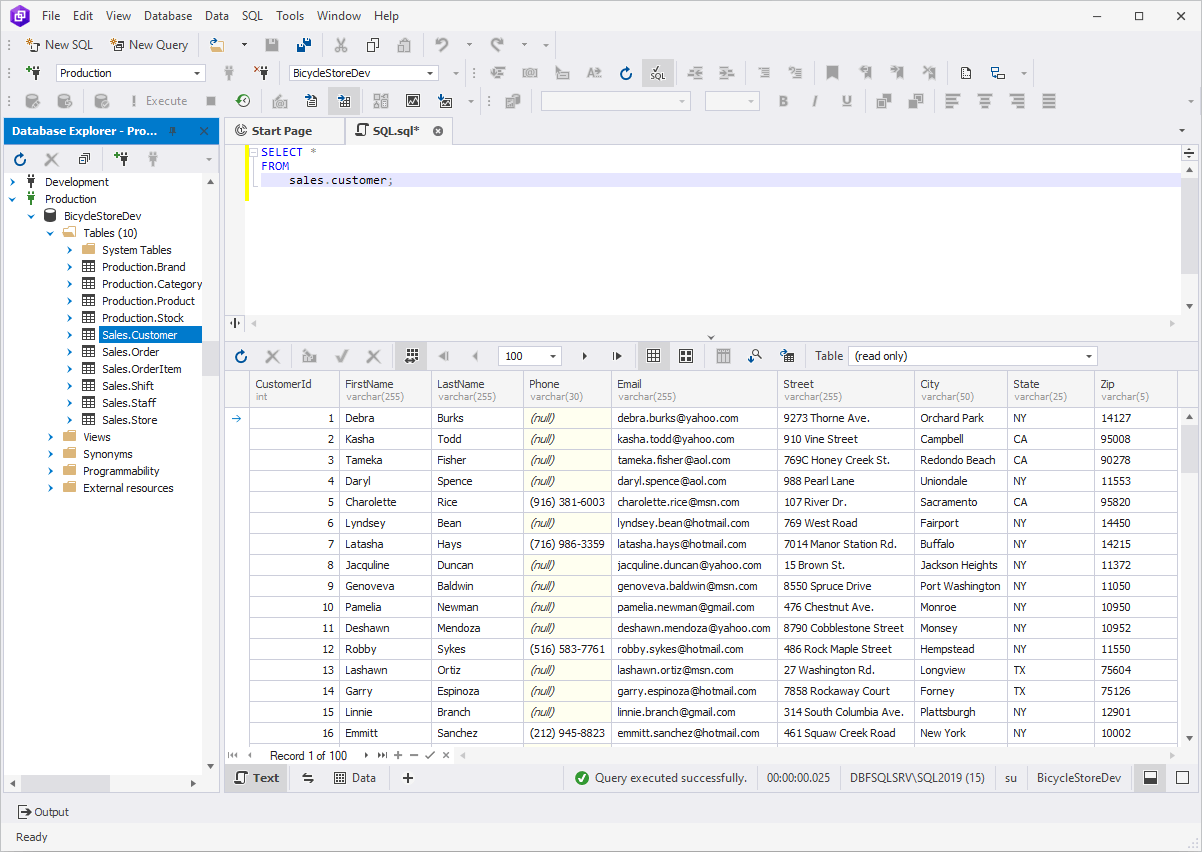 Select All Columns Query Builder 