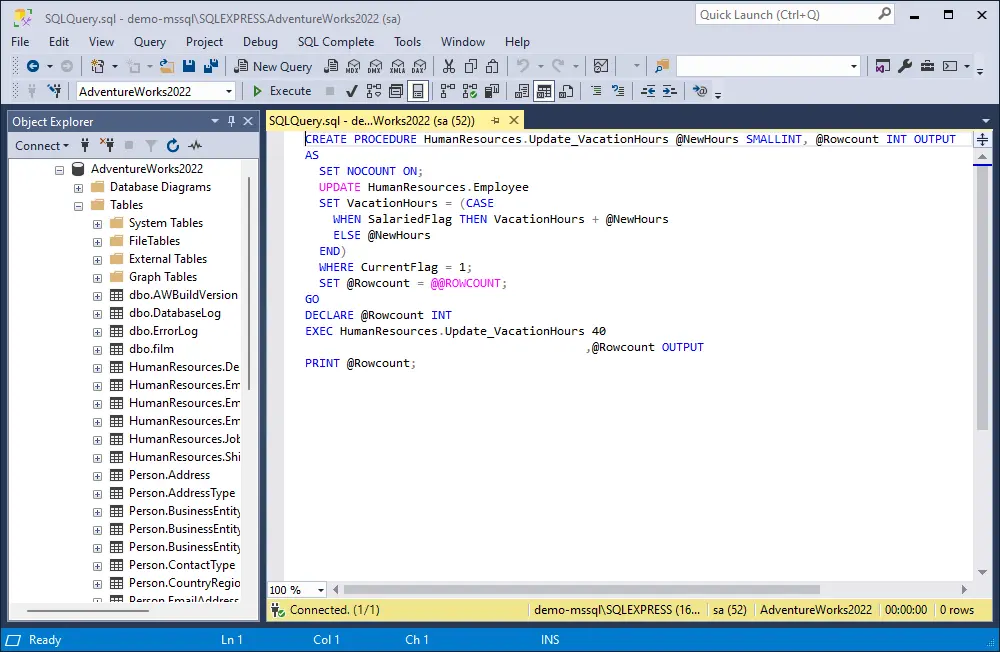 Formatted SQL file