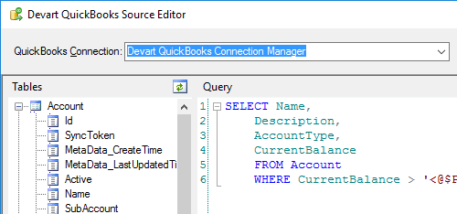 Devart QuickBooks Source Editor